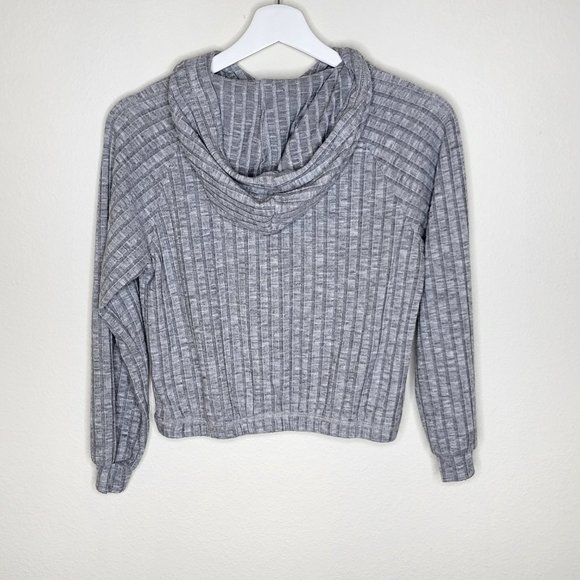PICK 3 FOR $20 Billabong Ribbed Cropped Pullover Gray Hoodie Pocket/Pouch Size M - Picture 6 of 7